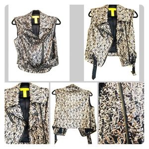 Catherine Melandrino-Silver and Blue Sequin Vest